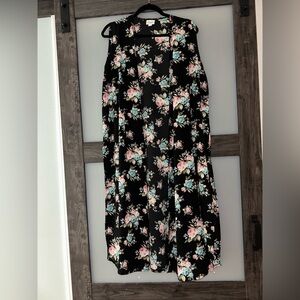 LuLaRoe Black Floral Maxi Skirt